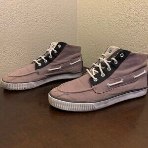 Polo Ralph Lauren Boots High Top Brown Fabric Lace Up Men's Size 10.5 D Beaters